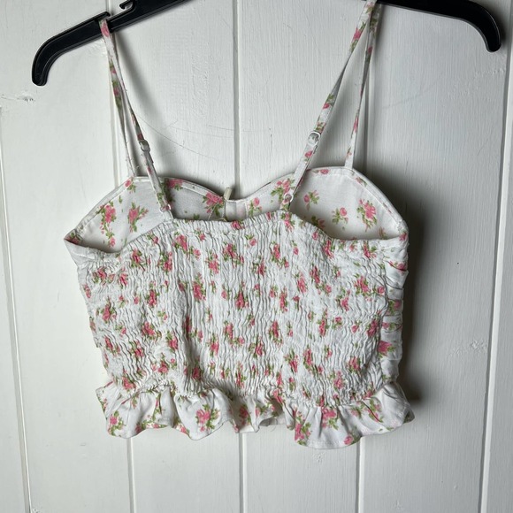 Sim & Sam Ivory pink floral print crop top- NWT - M - Picture 6 of 12